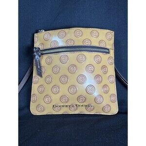 Dooney & Bourke X CHICAGO CUBS Crossbody Tan Leather Slim Purse Tote Handbag